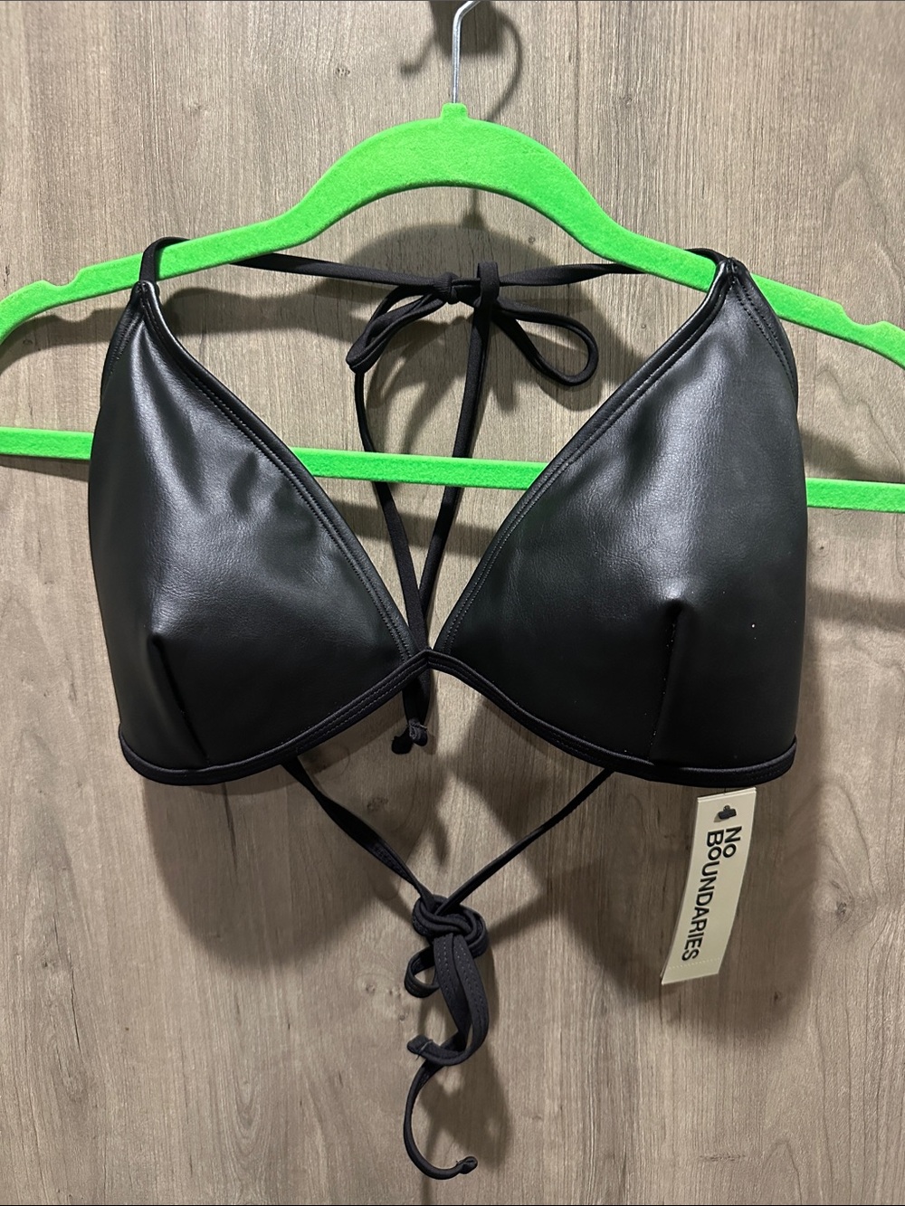 No Boundaries Black Triangle Swim Top